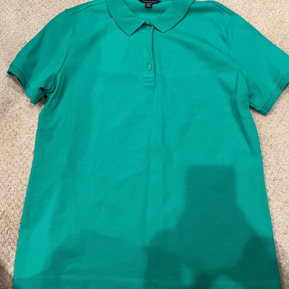 Lands' End Green Button Down Shirt - Size M